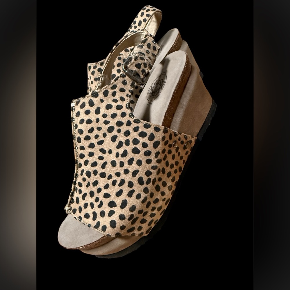 Leopard Print Wedge Sandals